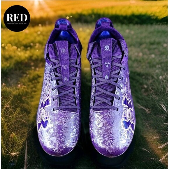 Under Armour Blur 2 MC Suede Purple Football Cleats 3027978-500 - Men's Size 13 - Picture 6 of 14